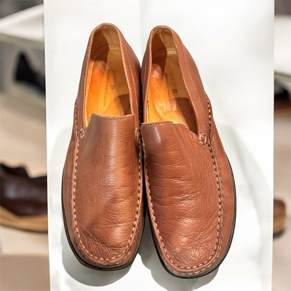 BRAZIL Sandro moscoloni Brown Leather Loafers size 8 - Picture 1 of 8